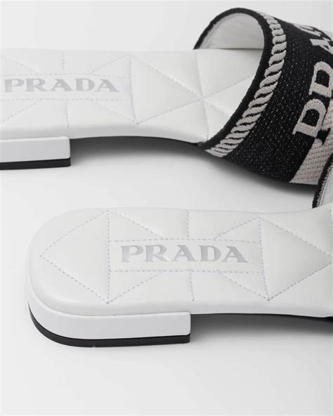 prada fabric slides|prada apron toe slides.